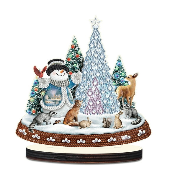 Diamond Painting Desktop Decoration, Christmas Scene 5D DIY Special Diamond Art Decoration Kit for Adults, Office Desktop or Christmas Holiday Gift
