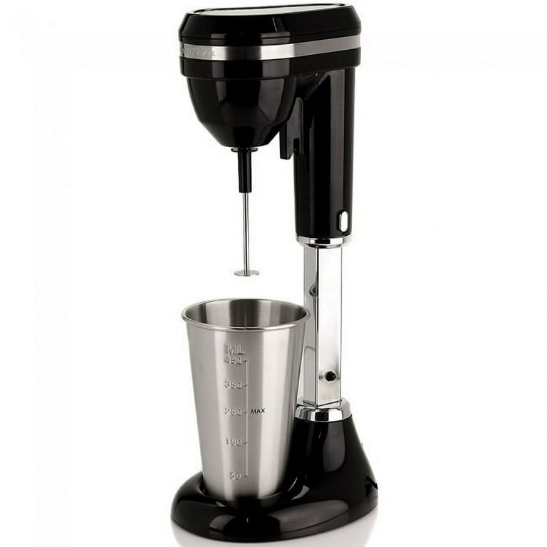 Ovente Classic Milkshake Maker Machine 2 Speed with 15.2 oz Stainless Steel Mixing Cup Drink Mixer Blender, Black MS2070B