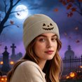 thumbnail image 5 of GUACER Halloween Cute Beanies for Women Warm Casual Soft Embroidered Knit Hats, 5 of 7