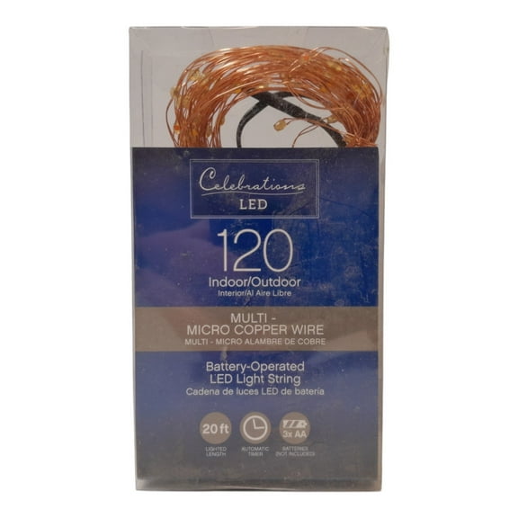 Celebrations 9791773 20 ft. LED Micro Light Set, Multi Color - 120 Lights - Pack of 6