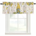 thumbnail image 2 of Valance for Windows,Summer Lemon Gnome Flower Leaf Valances Curtain Rod Pocket Valance for Kitchen Bedroom Living Room Bathroom,Farm Dwarf Plant Retro Linen Short Curtains Window Treatment 54x18in, 2 of 9