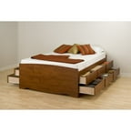Prepac Cherry Monterey Storage Platform Bed - Walmart.com