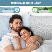 Puredown Memory Foam Pillows King Size Set of 2，Temperature Regulating Reversible Summer Cooling Pillow for Sleeping, 2 pack Adjustable Cube Pillow for Side Sleepers, Back, Stomach, Hot Sleepers