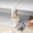 thumbnail image 3 of Yuarrent Portarrollos de papel Ahorro de espacio debajo del gabinete Estante para rollos de papel Cojinete de carga Toallero de papel Sin taladrar con 3 Utensilios de cocina Yuarrent HA018897-00, 3 of 6