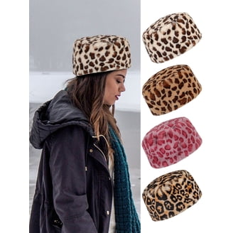 Fashion Lady Leopard Print Beret Hat, Wool Warm Plain Beanie  display picture 2