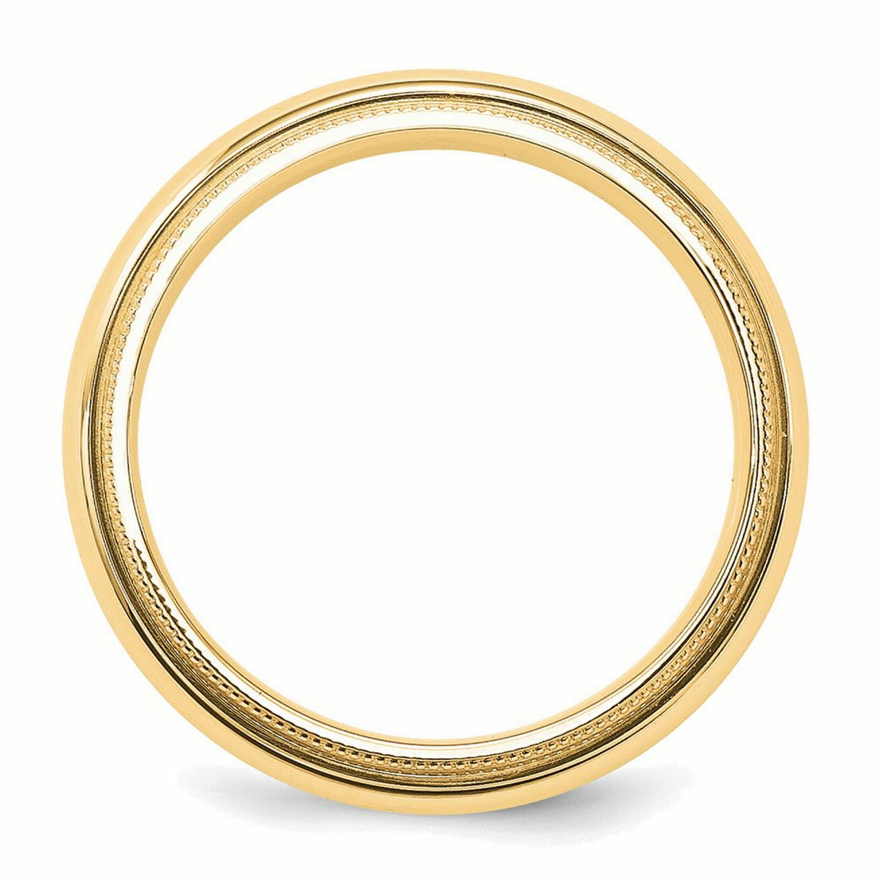 Lex /& Lu 14k Yellow Gold 5mm Double Milgrain Comfort Fit Band Ring