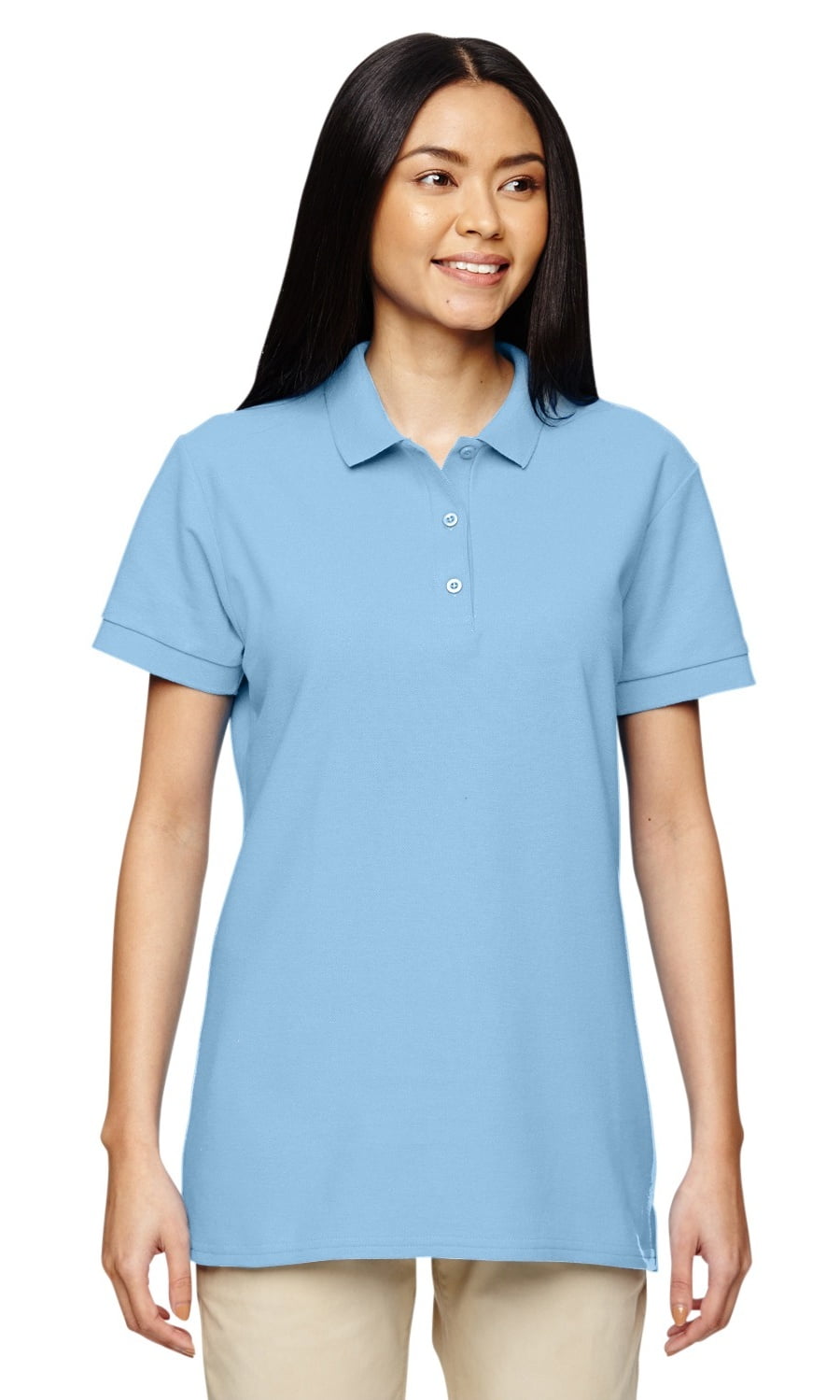 Gildan - The Gildan Ladies Premium Cotton 65 oz Double PiquÃÆÃÂ© Polo Shirt - LIGHT BLUE - 3XL 