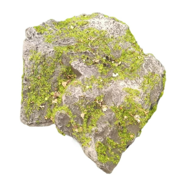 Piedra artificial cubierta de verde, piedra artificial ligera y decorativa para manualidades, proyectos , plantas en maceta y jarrones. S