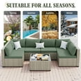 thumbnail image 4 of Amopatio 7 Pieces Patio Conversation Set, Outdoor Sectional PE Rattan Wicker Furniture Seat,GREEN, 4 of 10