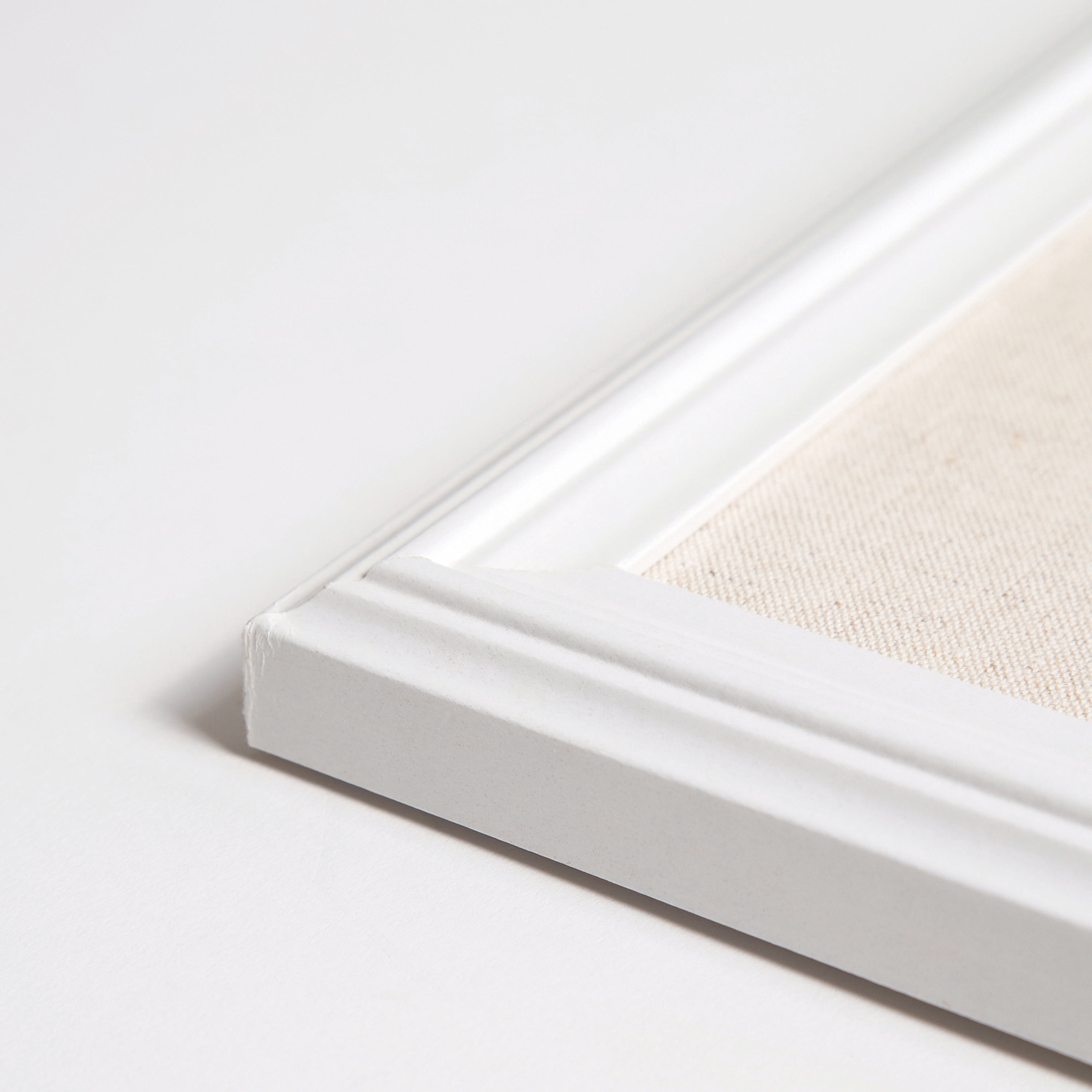 U Brands Linen Bulletin Board, 23" x 17", Natural Linen, White Decor MDF Frame, 3264U