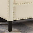 thumbnail image 6 of Velvet Modern Upholstered Storage Ottoman Bench with Arms, 48" End of Bed Bench for Entryway, Bedroom, Living Room, Cream, 6 of 16
