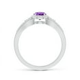 thumbnail image 2 of ANGARA Natural 0.45 Ct. Amethyst with Diamond Halo Ring in 14K White Gold for Women (Ring Size: 6), 2 of 8