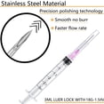 thumbnail image 3 of Jeringa Luer Lock de 3 ml, 18 G, 1,5 cm, paquete de 50 unidades para laboratorios científicos, 3 of 7