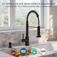 thumbnail image 3 of TVOFEK Matte Black Kitchen Faucet with Sprayer 3-Mode, Commercial Single Handle Stainless Steel Sink Faucets with Deck Plate for RV Bar Laundry Camper Farmhouse, 3 of 14