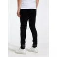 thumbnail image 3 of Crysp Denim Men's Embroidered Floral Patchwork Distressed Rip Skinny Fit Jeans (34, Black), 3 of 5