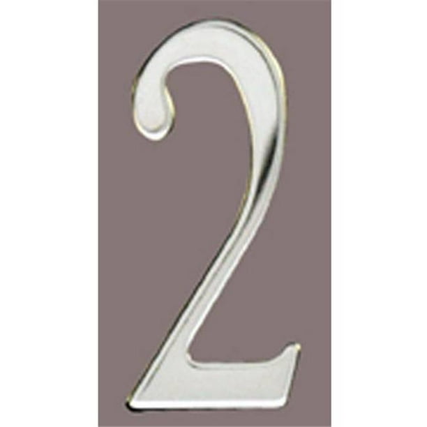 2 inch Stainless Steel Self Adhesive Address Number. Number 2