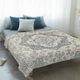 thumbnail image 4 of Beige Boho Floral Blanket Soft Cozy Warm Throw Blanket for Couch, Plush Fuzzy Flannel Fleece Blankets for Sofa, Medieval Vintage Ethnic Flower Abstract Bed Blankets Lightweight Gifts for Men, 40"x60", 4 of 9