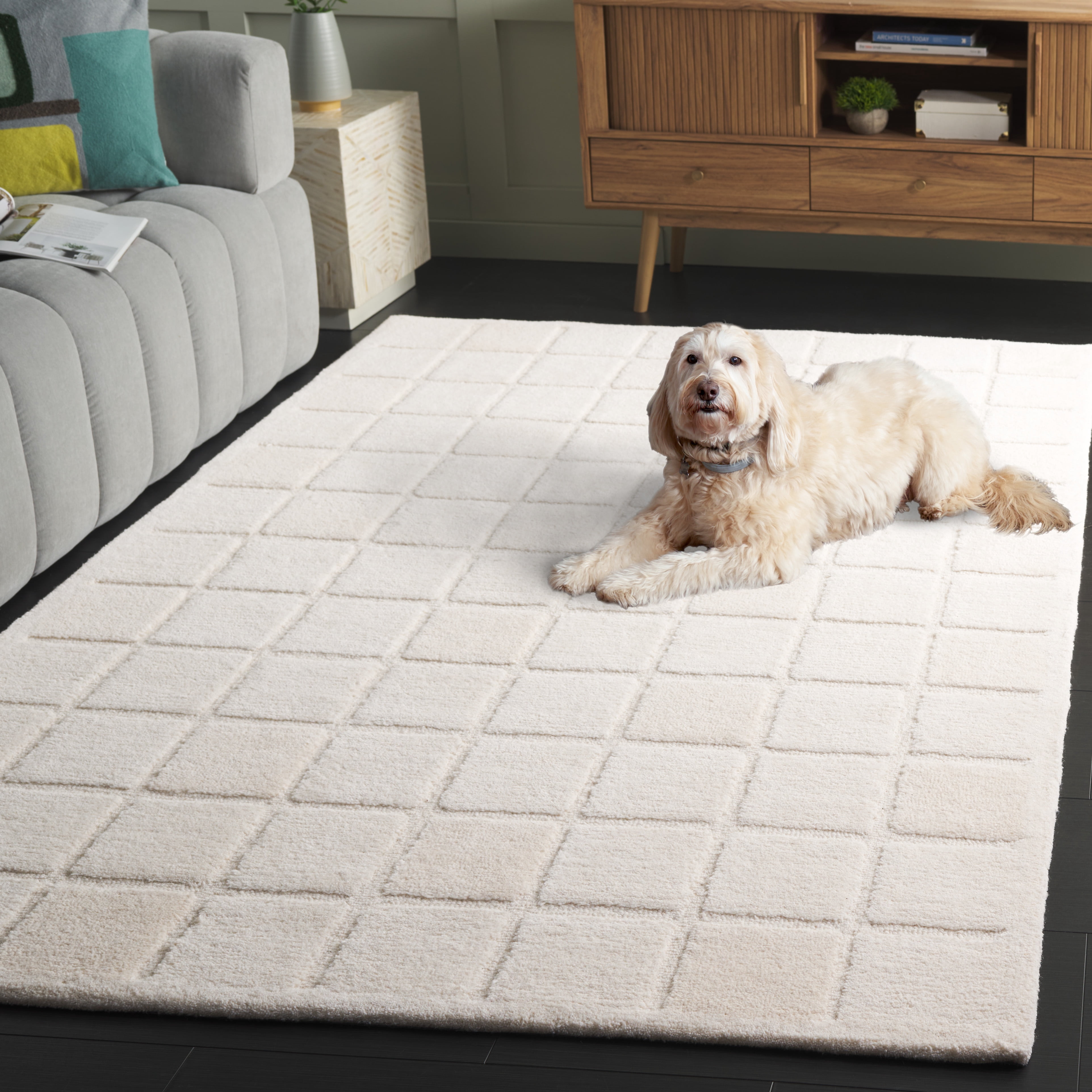 SAFAVIEH Mykonos Donnchad Geometric Area Rug, Ivory, 9' x 12'