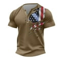 thumbnail image 4 of Men's Independence Day Flag Print T-Shirt, Oversized Casual Short Sleeve Top for Festive Events and Daily Wear ,Khaki L, 4 of 5