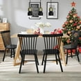 thumbnail image 6 of ClinQ Wooden Windsor Dining Chair Set of 2, Spindle Back, Armless, Farmhouse Kitchen and Dining Room Seating, Black, 6 of 7