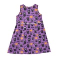 thumbnail image 3 of Girls Dress Black Cat Bat Pumpkin Sleeveless Dress for Girls Hem A-Line Casual Sundress, 3 of 7