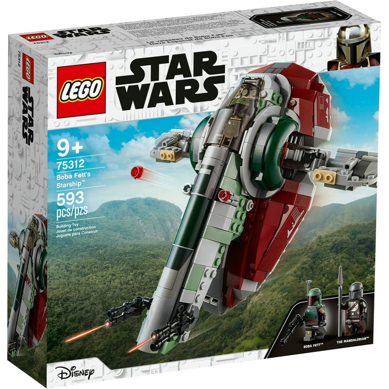 LEGO Star Wars Boba Fett Starship 75312 Mandalorian Model Set for Kids 9 Rotating Wings 2 Minifigures Walmart