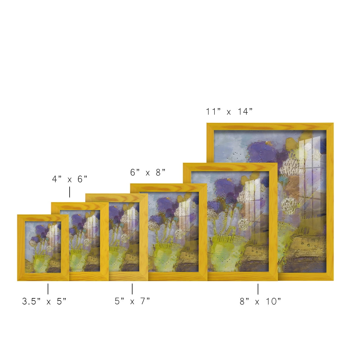 Blumen II -Framed Print w/glass-Sunflower Yellow