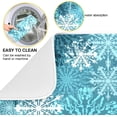 thumbnail image 2 of Christmas Dish Drying Mat Teal Blue White Snowflake Absorbent Dishes Drainer Pad 16 x 18 Inch, 2 of 7