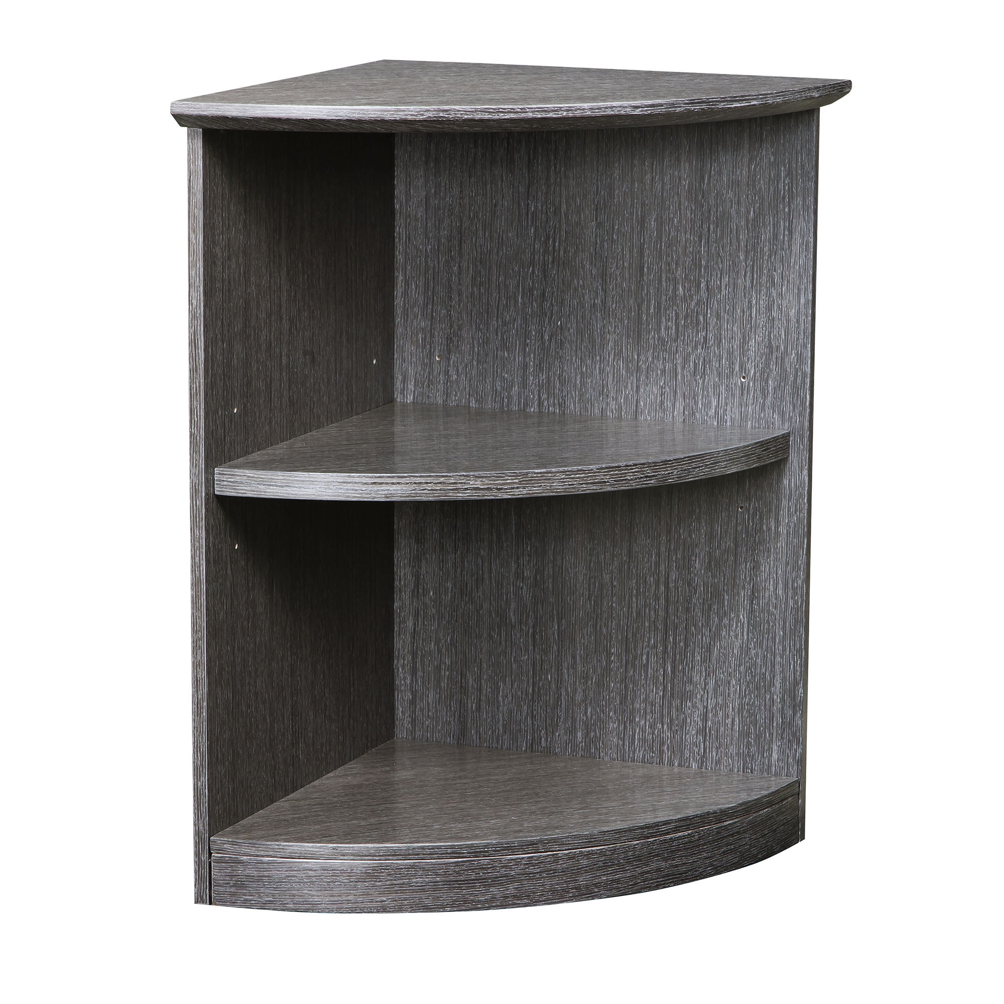 Mayline 2 Shelf Quarter Round Bookcase In Charcoal And Gray Finish