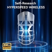 ATTACK SHARK R3 46g Superlight Wireless Gaming Mouse, Magnesium Alloy BT/2.4Ghz/Wired Computer Mouse, PAW3395 26K DPI Sensor, 8000Hz Wireless Polling Rate Programmable Mice for PC/Laptop/Mac (Grey)
