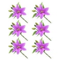 thumbnail image 2 of Bearachild 6 piezas de flores artificiales de lirio, reutilizables, de larga duración, lavables, decorativas, para dormitorio, sala de estar, decoración Flores artificiales Púrpura Bearachild HA084319-06, 2 of 6