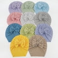 thumbnail image 4 of Yoyauz Baby Bandana Wrap Newborn Hijab Hat Baby Hijab Hat Girl Toddler Hat Turban Boy Kindergarten Beanie Baby Hijab Hospital Stripe Bow, 4 of 4