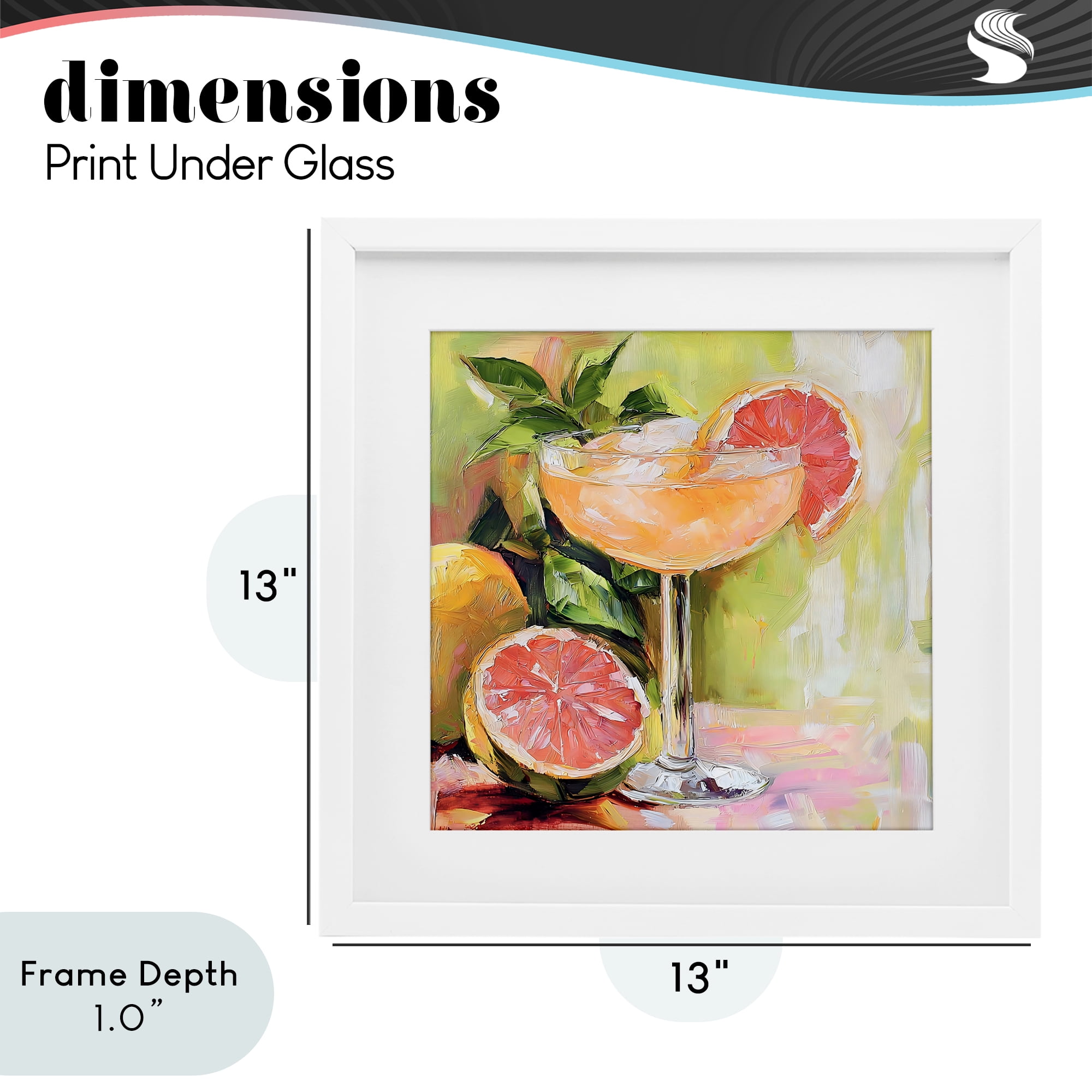 Stupell Industries Grapefruit Summer Cocktail White Framed Print Under Glass, design by Riley B