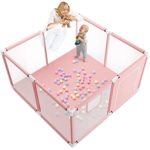 Caveen Baby Playpen 4-Panel Foldable Safety Play Yard