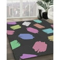 thumbnail image 2 of Ahgly Company Indoor Round Patterned Charcoal Black Novelty Area Rugs, 3' Round, 2 of 6