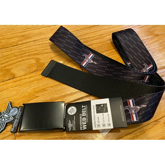 Buckle-Down Reversible Web Belt Ford MUSTANG Bottle Opener Buckle Adjustable