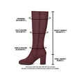 thumbnail image 6 of BLISSFUL STEP Valentine's Women's Knee High Boots Side Zipper Faux Suede Block Chunky Heels Burgundy 7, 6 of 7