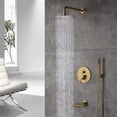 thumbnail image 2 of Boyel Living 10 inch Round Rain Shower Faucet Wall Mount 3-Function Shower System with Handheld Shower锛孊rushed Gold, 2 of 10