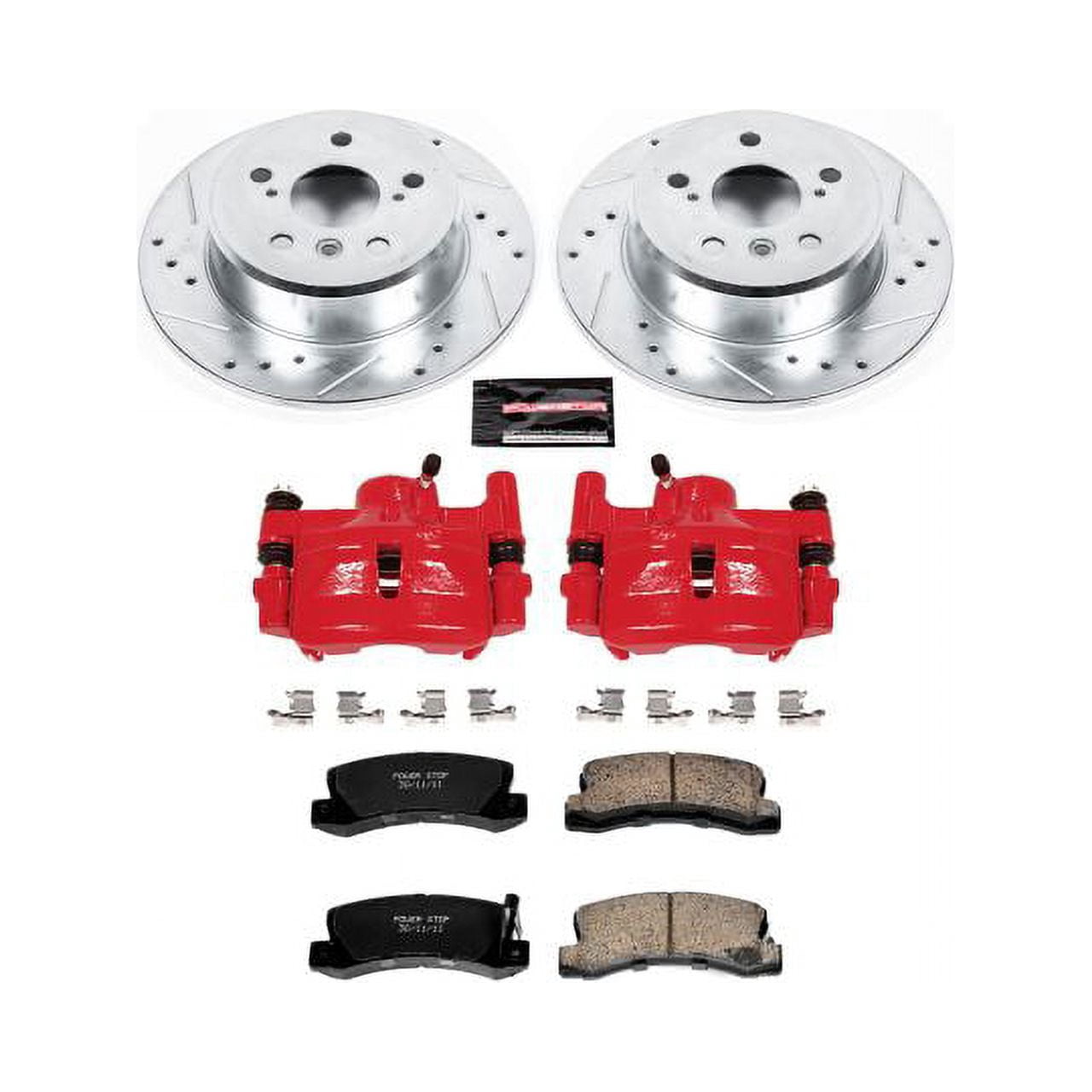 PowerStop Rear Z23 Evolution Sport Brake Pad and Rotor Kit with Red Powder Coated Calipers Fits: LEXUS Select Models KC2564