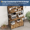 thumbnail image 5 of Garvee Kitchen Bakers Rack with Power Outlet Industrial Microwave Stand with Shelves and Cabinet Freestanding Storage Rack for Pots Pans and Spices Brown 5-Tier 63 Inch, 5 of 7