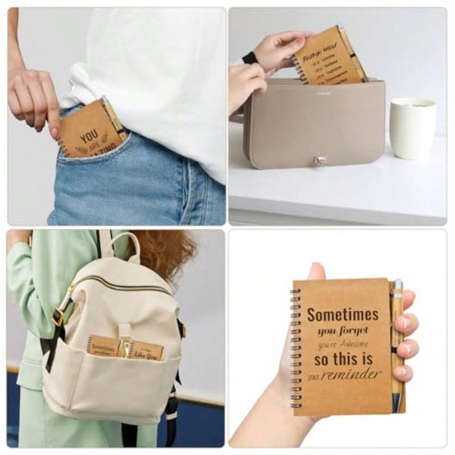 60 Pcs Employee Appreciation Gifts Bulk -30 Sets of Inspirational Notebooks with Motivational Pens Small Notepads for Coworkers Office Staff Team Volunteer Group Teachers Thank You Gifts