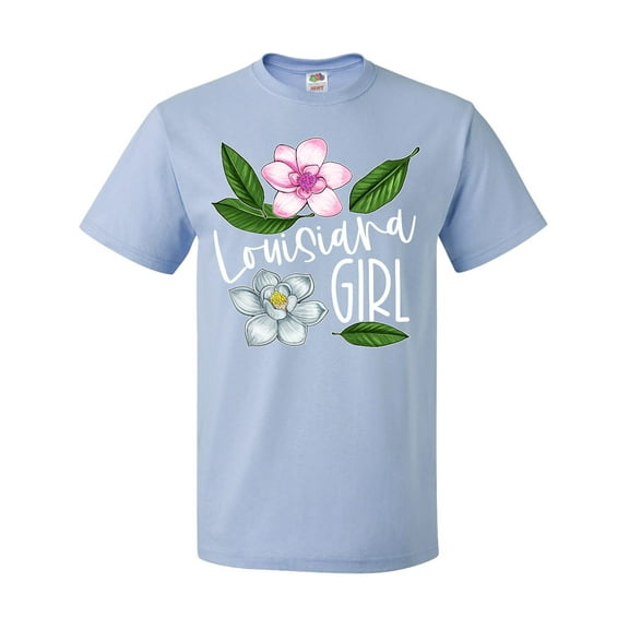 Inktastic Louisiana Girl Magnolia Flowers and Leaves T-Shirt