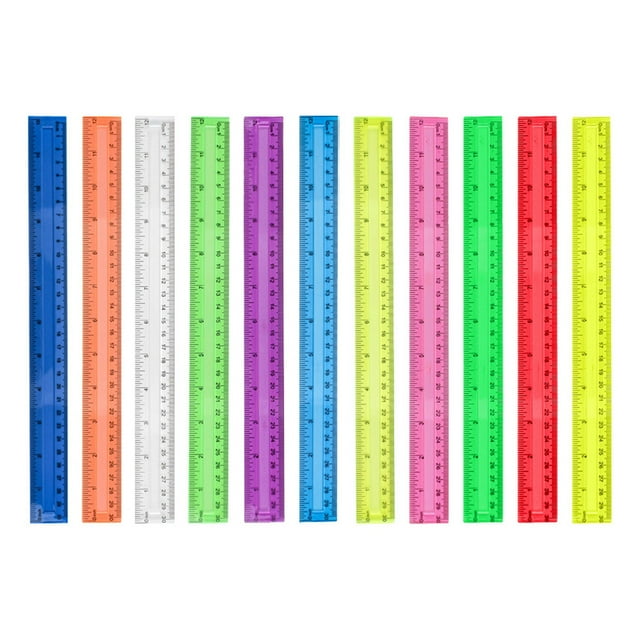 Gkeoshab Office&Craft&Stationery Color Clear Ruler Plastic Ruler Ruler 12 Inch Ruler For School Ruler With Cm Mm And Inch School Ruler (Random Color) Home & Garden