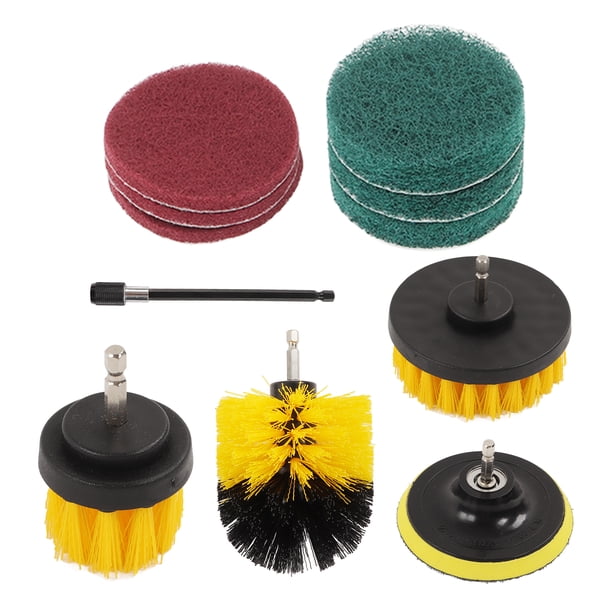 Cepillo de taladro limpiador eléctrico, 11 piezas Accesorio de cepillo de taladro Juego de accesorios de cepillo de taladro Kit de almohadilla de cepillo limpiador eléctrico Eficiencia óptima