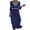 Navy, variant on Lnmiateer Women Summer Boho Cotton‑Linen Dress V‑Neck 3/4‑Sleeve Pleated Lace Accent Lightweight Gauze Loose‑Fit Beach Vacation Daily Wear