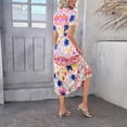 thumbnail image 4 of WILLBEST Vestido Verano 2025 Primavera/Verano Ocio Bohemio Vacaciones Talle Alto Geométrico Color Contraste Vestido Hijo, 4 of 4