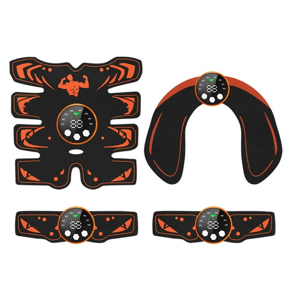 Bmisegm Fitness Belt Abs Stimulator Full Body Ab/Arm/ Trainer Abs Trainer Electronic Toning Belts Home Workout for Abdomen/Waist/Leg/Arm/ Fitness Orange