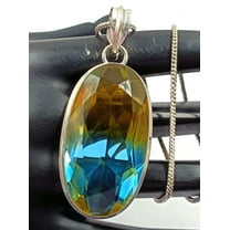 79.60 Ct Ametrine Pendant Certified Loose Gems Faceted MultiColor Ametrine 925 Stealing Silver