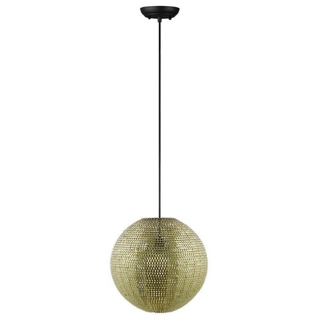 16" Hand-Crafted Globe Sparkle Pendant Light - Gold