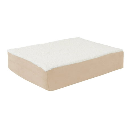 Othopedic Sherpa Pet Bed with Memory Foam and Removable Cover